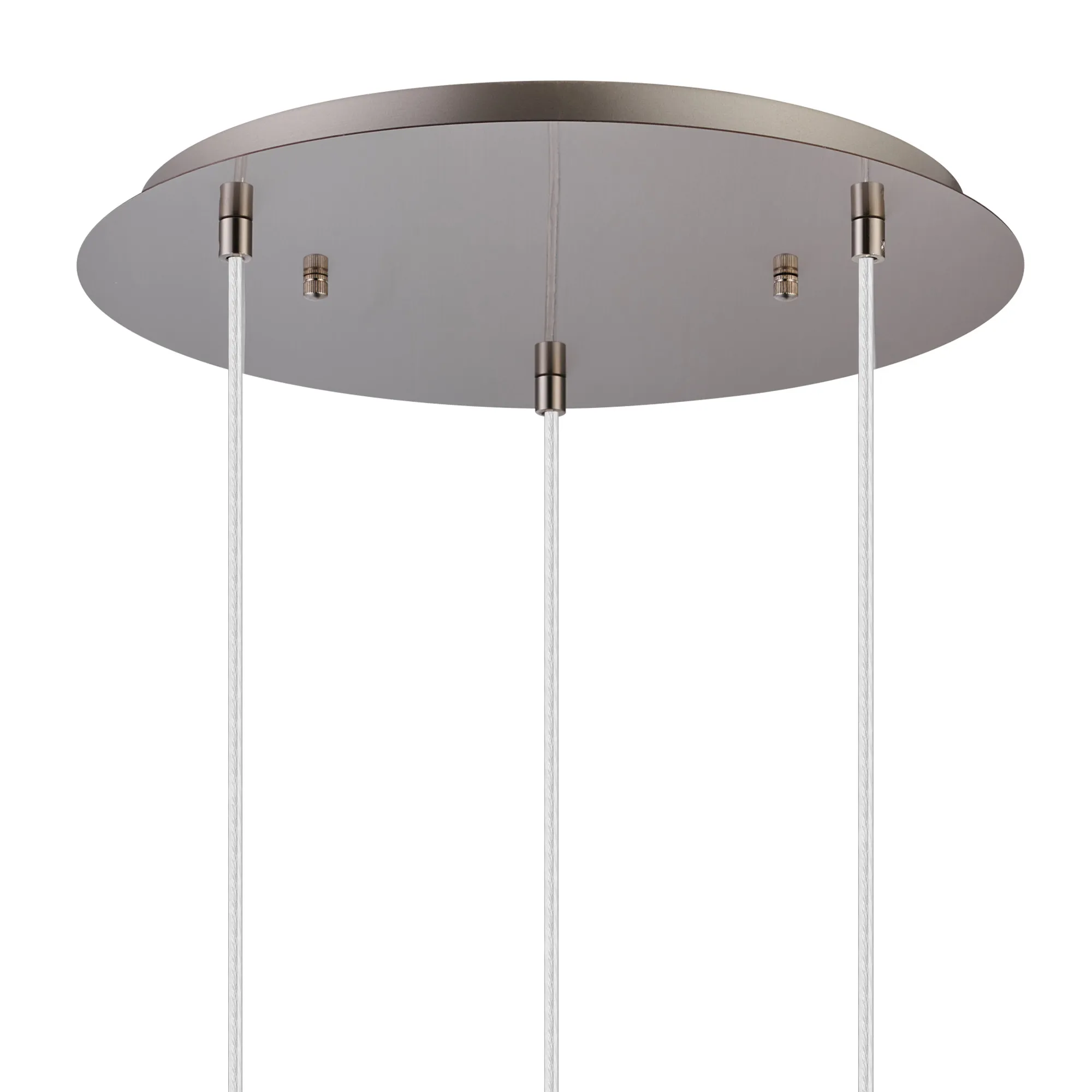 Lori 40cm Round Pendant, 3 Light Adjustable E27, Satin Nickel/Opal Open Mouth Round Globe Shades DK1366  Deco Lori Satin Nickel